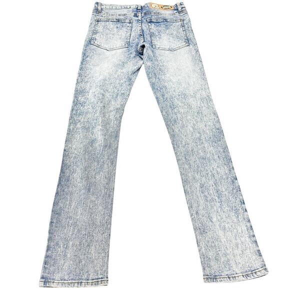 Cheap Monday Acid Wash Denim Tight Skin Used Straight Jeans Zip Fly Size 29 / 32 - Picture 3 of 8